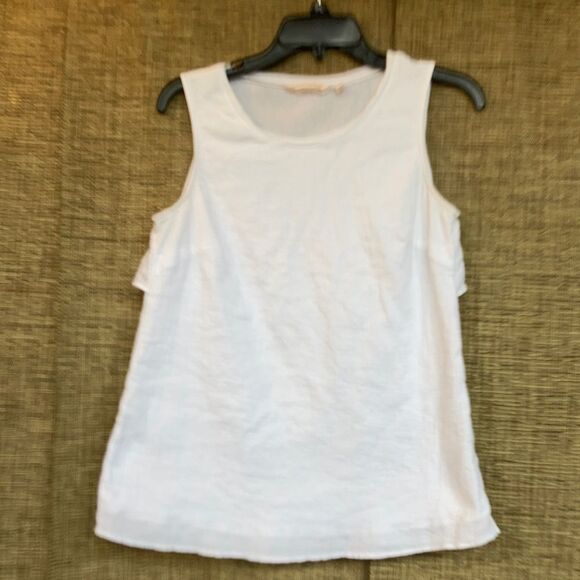 Soft surroundings white cotton tank top - Picture 1 of 5